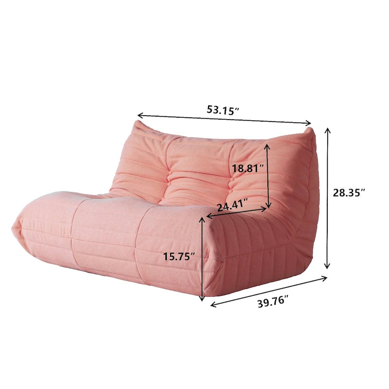 Bodensofa im Loungestil - Sitzsack aus Teddy-Velours