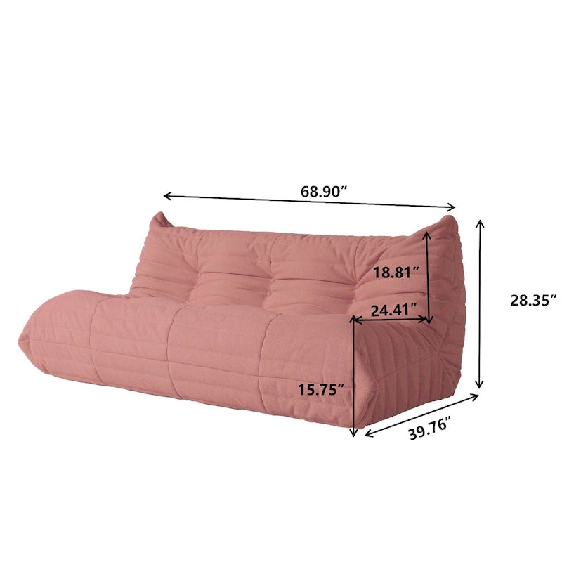 Bodensofa im Loungestil - Sitzsack aus Teddy-Velours