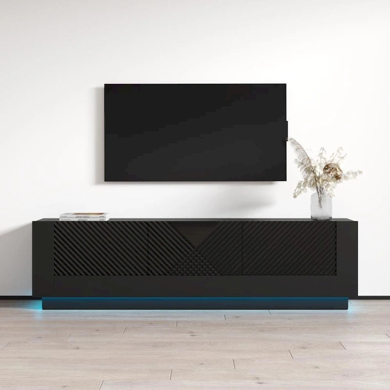 Mueble de TV moderno de 70.9" con frentes de alto brillo