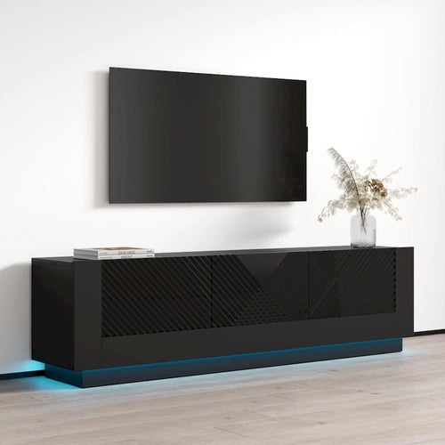 Mueble de TV moderno de 70.9" con frentes de alto brillo