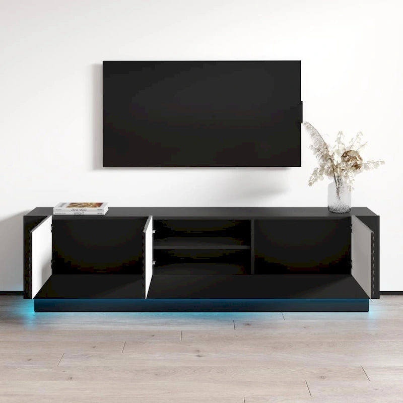Mueble de TV moderno de 70.9" con frentes de alto brillo