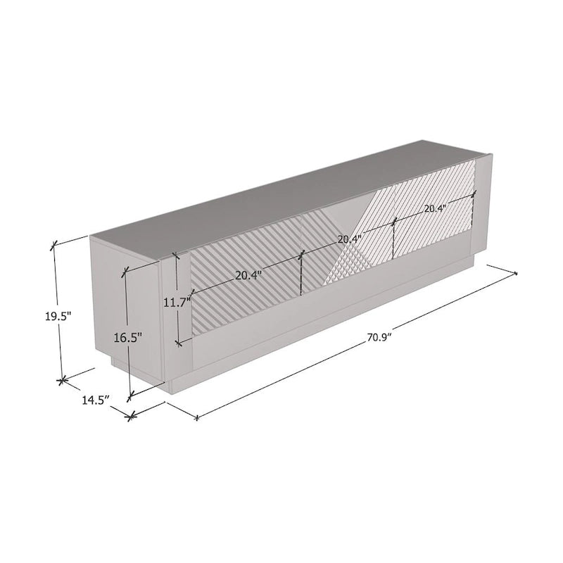 Mueble de TV moderno de 70.9" con frentes de alto brillo