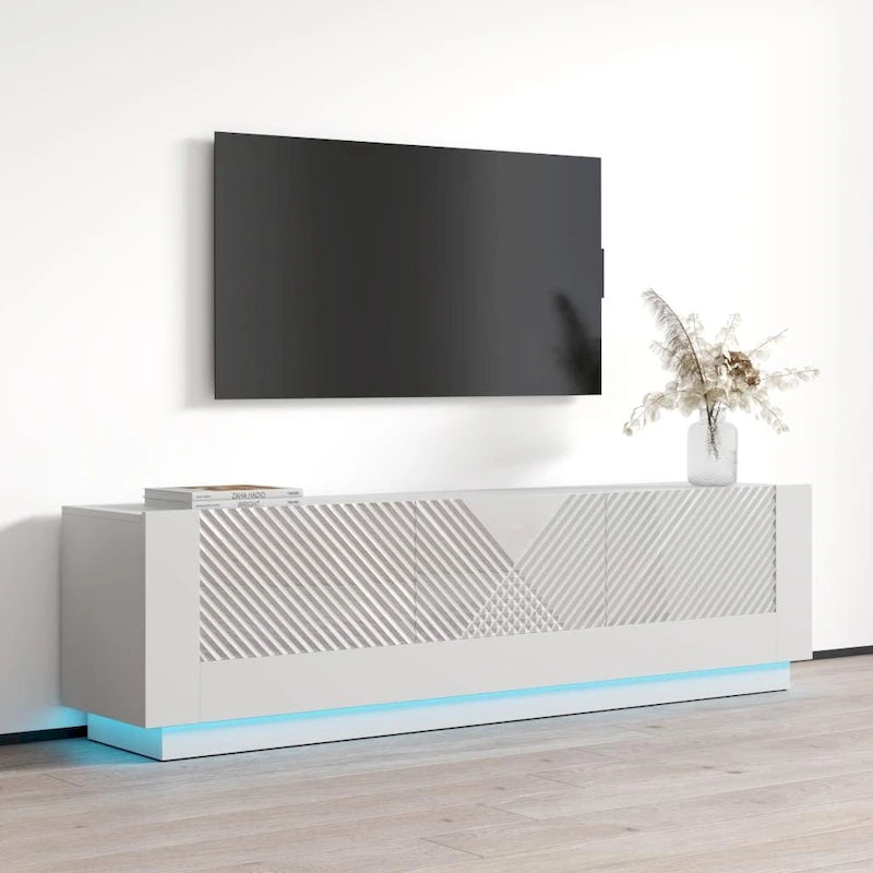 Mueble de TV moderno de 70.9" con frentes de alto brillo