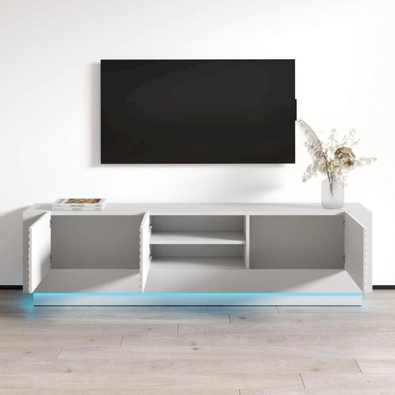 Mueble de TV moderno de 70.9" con frentes de alto brillo