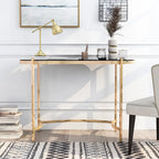Allade Modern Gold 44-inch Glass Computer Desk by Furniture of America