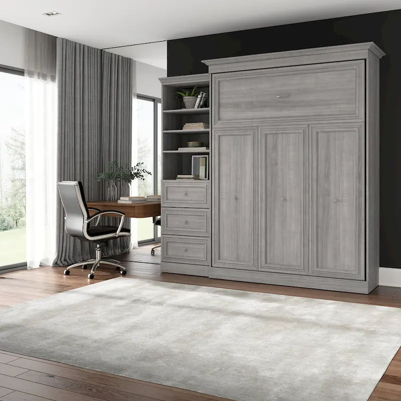 Queen-Murphy-Bett mit Schrankorganizer und Schubladen (92W)