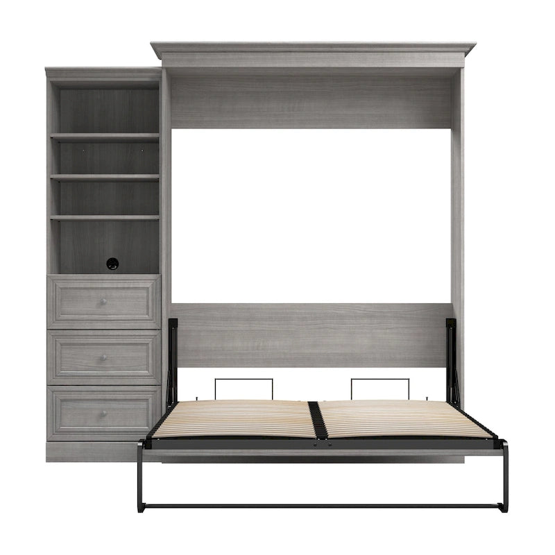 Queen-Murphy-Bett mit Schrankorganizer und Schubladen (92W)