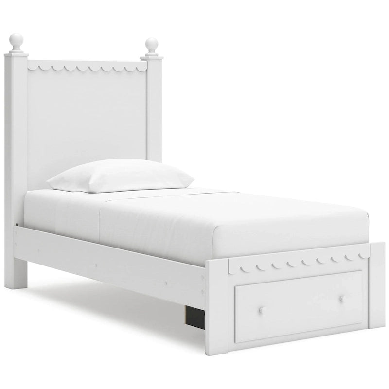 Cabecero de panel blanco Mollviney