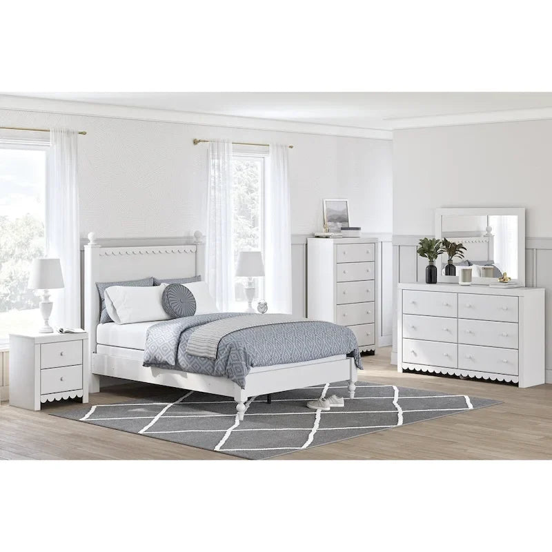 Cabecero de panel blanco Mollviney
