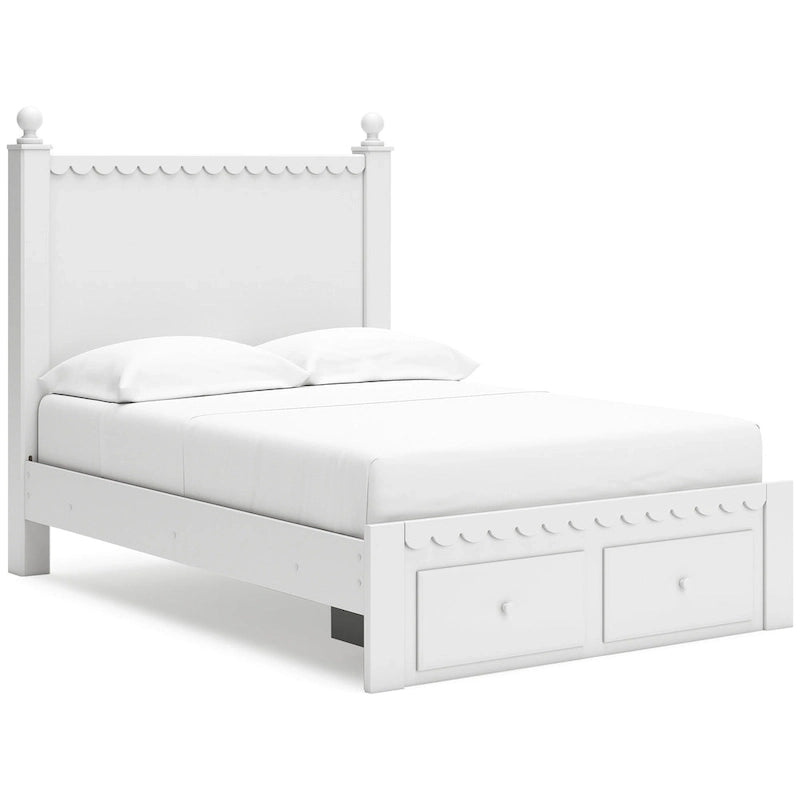 Cabecero de panel blanco Mollviney