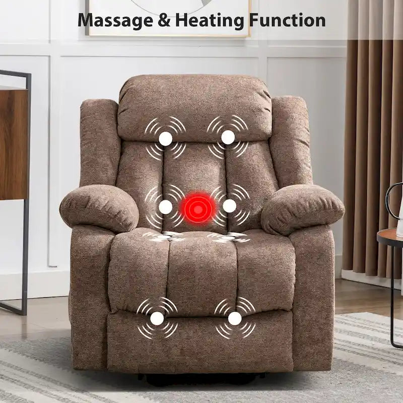 Sillón reclinable con elevador eléctrico asistido y masaje para personas mayores