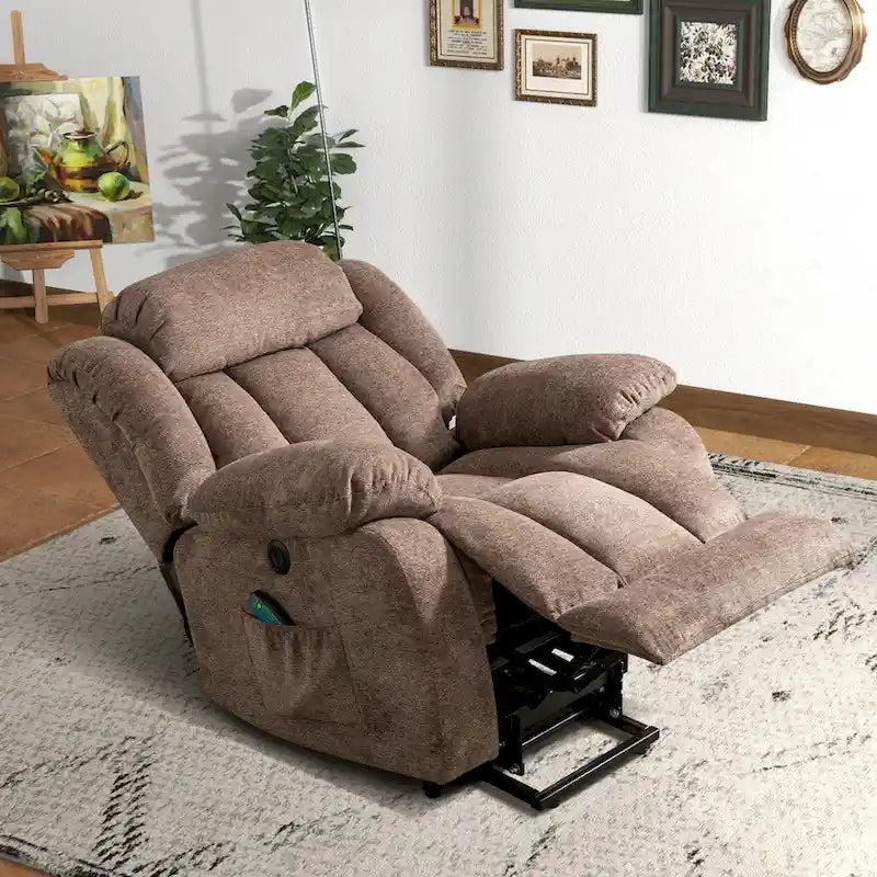 Sillón reclinable con elevador eléctrico asistido y masaje para personas mayores