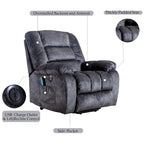 Sillón reclinable con elevador eléctrico asistido y masaje para personas mayores