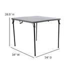 Mesa Plegable Cuadrada de Dos Pliegues con Asa de Transporte