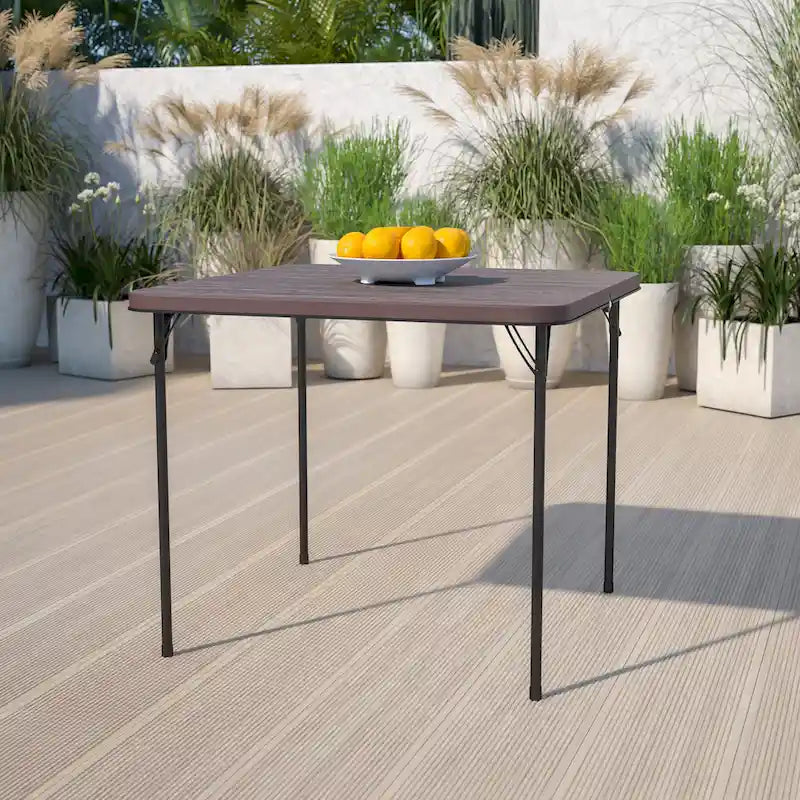 Mesa Plegable Cuadrada de Dos Pliegues con Asa de Transporte