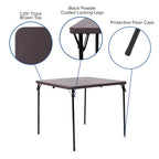 Mesa Plegable Cuadrada de Dos Pliegues con Asa de Transporte