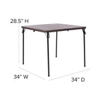 Mesa Plegable Cuadrada de Dos Pliegues con Asa de Transporte