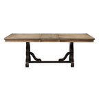 Mesa de comedor de arce y negra con extensión extraíble
