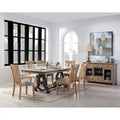 Mesa de comedor de arce y negra con extensión extraíble