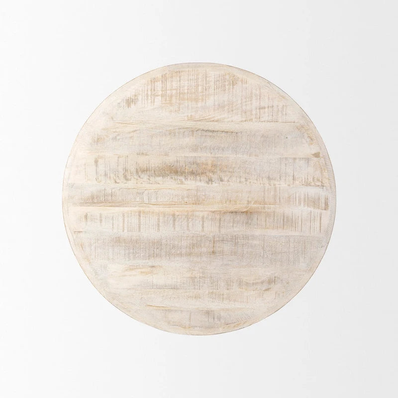 Mesa de centro redonda de madera maciza de 36"
