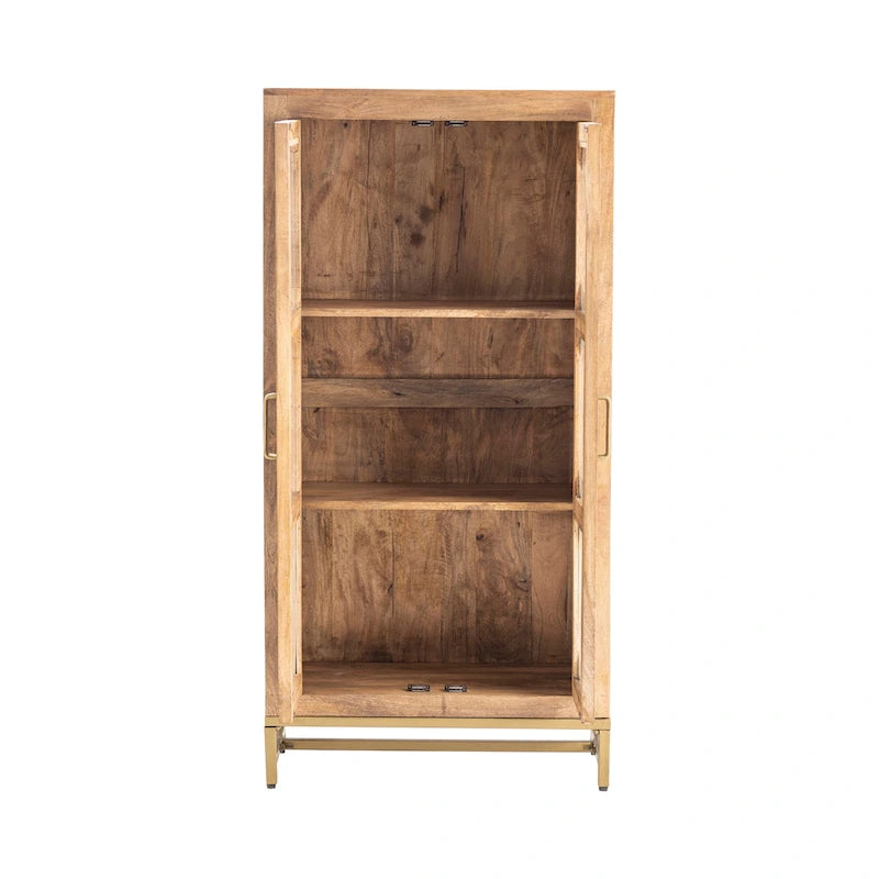Vitrina de madera con dos puertas