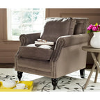 Sillón de club con brazos redondos y tachuelas - 30"An x 34"Prof x 35"Al