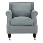 Sillón de club con brazos redondos y tachuelas - 30"An x 34"Prof x 35"Al