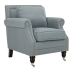 Sillón de club con brazos redondos y tachuelas - 30"An x 34"Prof x 35"Al