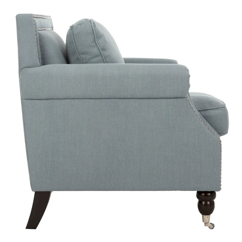 Sillón de club con brazos redondos y tachuelas - 30"An x 34"Prof x 35"Al