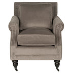 Sillón de club con brazos redondos y tachuelas - 30"An x 34"Prof x 35"Al
