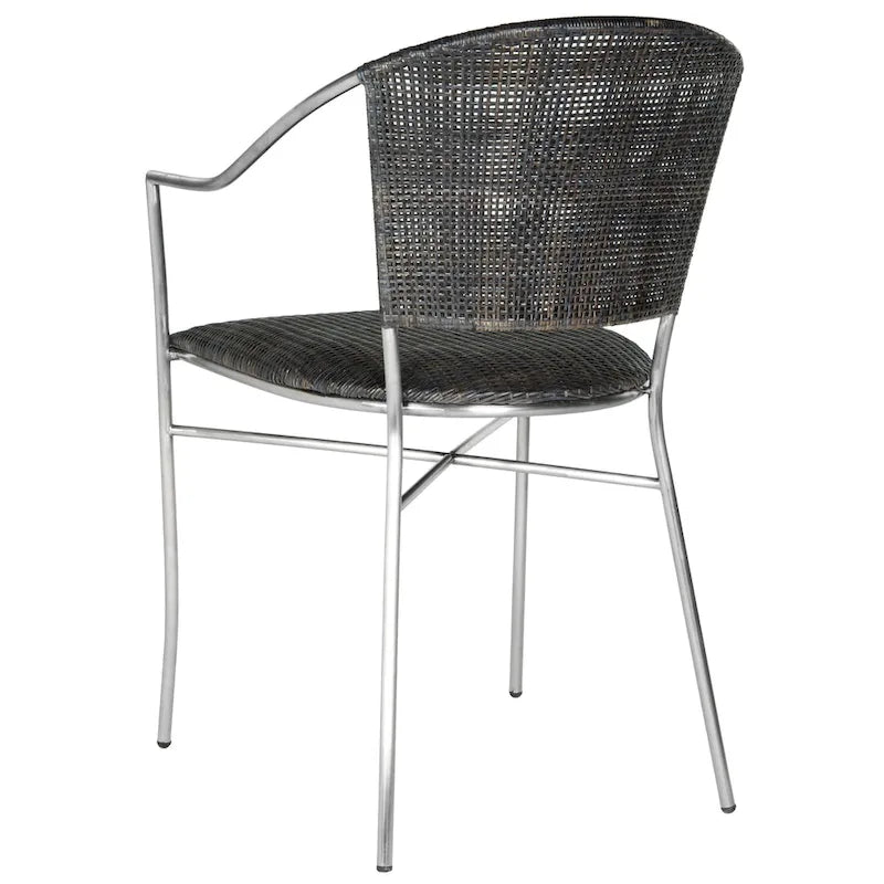 Schwarzer Rattan-Sessel - 21W x 22D x 34H