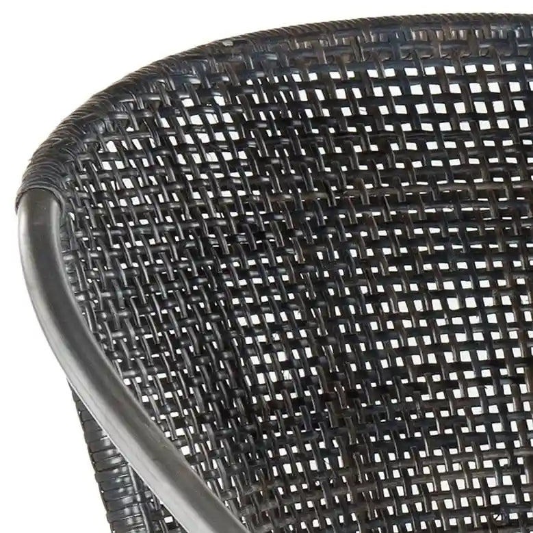 Schwarzer Rattan-Sessel - 21W x 22D x 34H