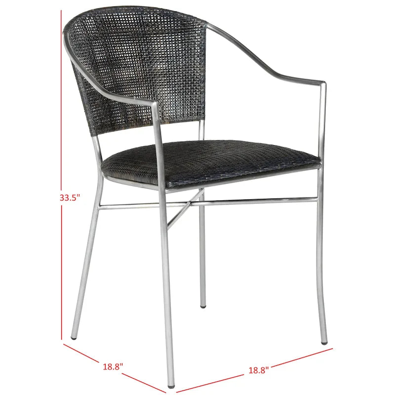 Sillón de ratán negro - 21W x 22D x 34H