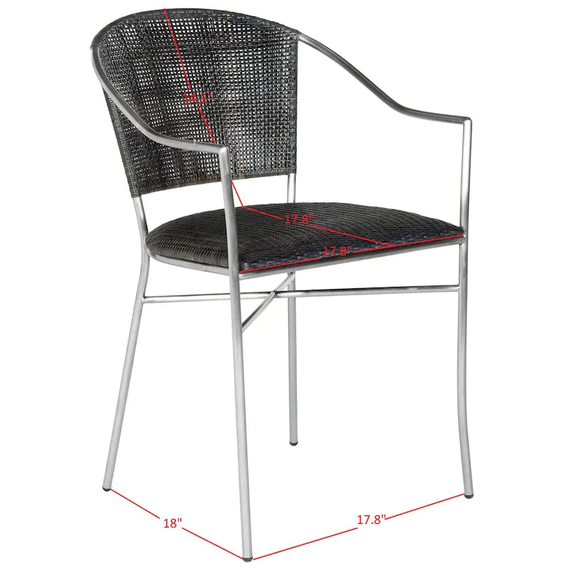 Schwarzer Rattan-Sessel - 21W x 22D x 34H