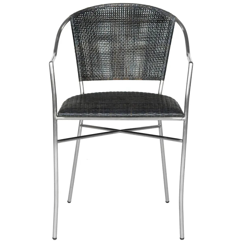 Schwarzer Rattan-Sessel - 21W x 22D x 34H