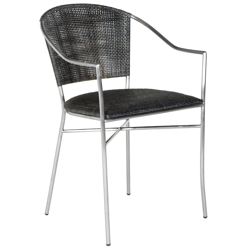 Schwarzer Rattan-Sessel - 21W x 22D x 34H