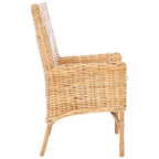 Sillón decorativo de ratán costero con cojín - 18.5"An x 22.8"Prof x 38.2"Al