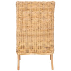 Sillón decorativo de ratán costero con cojín - 18.5"An x 22.8"Prof x 38.2"Al