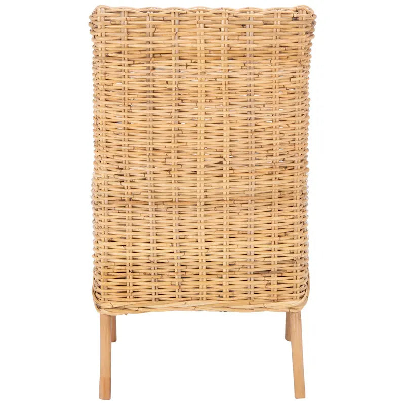 Sillón decorativo de ratán costero con cojín - 18.5"An x 22.8"Prof x 38.2"Al