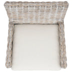 Sillón decorativo de ratán costero con cojín - 18.5"An x 22.8"Prof x 38.2"Al