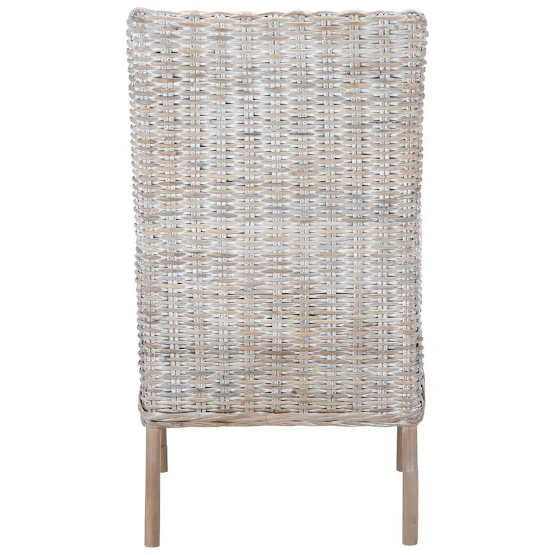 Sillón decorativo de ratán costero con cojín - 18.5"An x 22.8"Prof x 38.2"Al