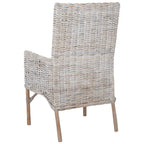 Sillón decorativo de ratán costero con cojín - 18.5"An x 22.8"Prof x 38.2"Al