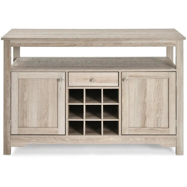 Aparador tipo bufé con almacenamiento para vinos y gabinete, 45.5" de ancho