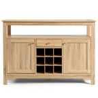 Aparador tipo bufé con almacenamiento para vinos y gabinete, 45.5" de ancho