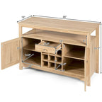 Aparador tipo bufé con almacenamiento para vinos y gabinete, 45.5" de ancho