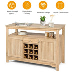 Aparador tipo bufé con almacenamiento para vinos y gabinete, 45.5" de ancho