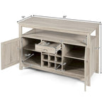 Aparador tipo bufé con almacenamiento para vinos y gabinete, 45.5" de ancho