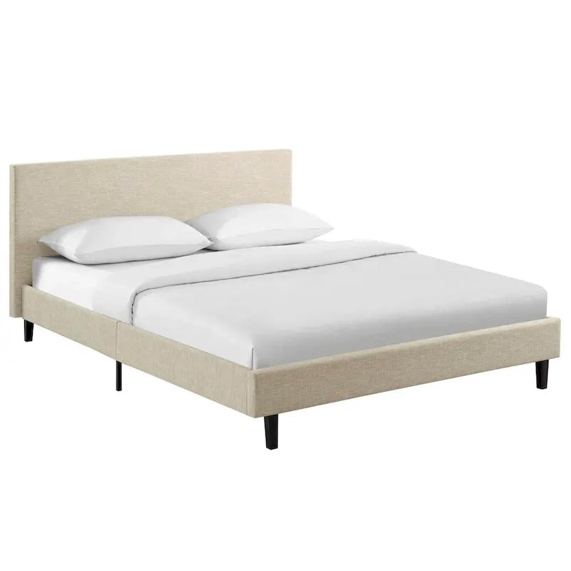 Base de cama tamaño Queen - Tapizada en lino