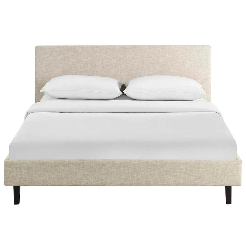 Base de cama tamaño Queen - Tapizada en lino