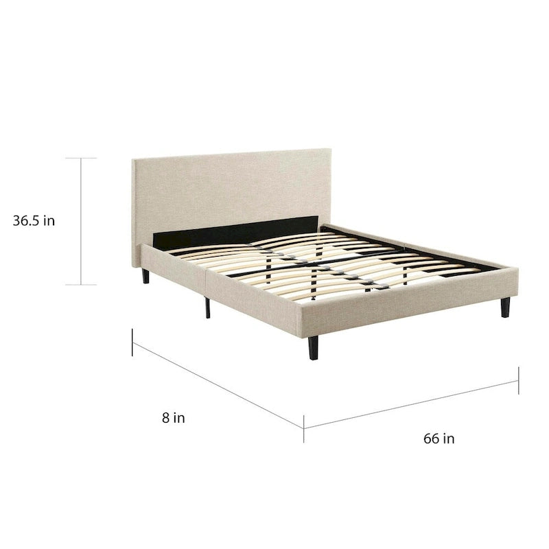 Base de cama tamaño Queen - Tapizada en lino